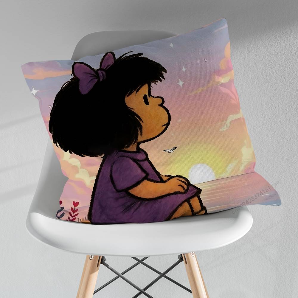 Cute MMafaldas Comics pillow over living room sofa cushion cover home decoration bedroom room bed pillow cover
