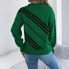 Women's Casual Striped Round Neck  Long Sleeve Pullover Sweater