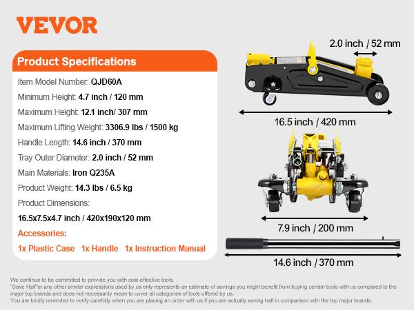 

SucceBuy 1.5T Подкатной домкрат Низкопрофильный Сверхмощный Чугунный Гидравлический Гоночный Домкрат Гидравлический Автомобильный Домкрат с Однопоршневым Насосом Быстрого Подъема