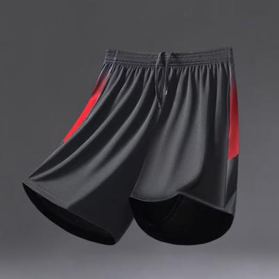 Men Shorts Color Block Design Elastic Waist Quick-Dry Versatile Wide Leg Sports Workout