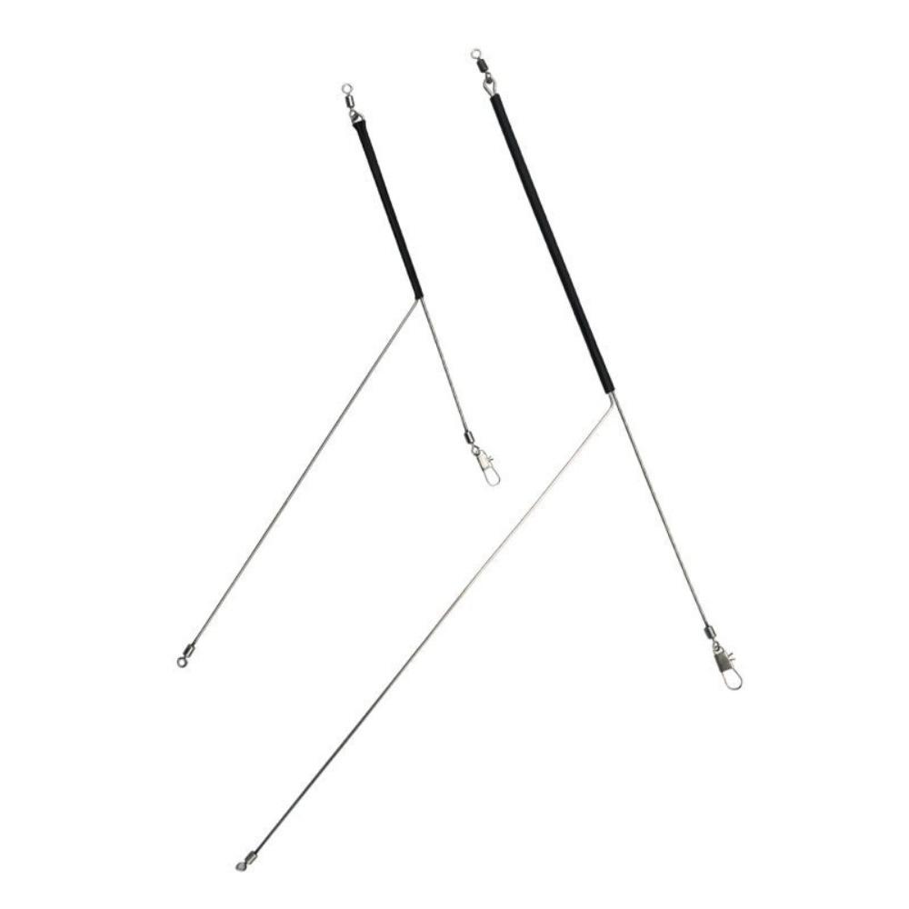 2pcs 2pcs Pack Single Pole Balance Stainless Steel Fishing Swivels Snaps Fishing Rig Setup