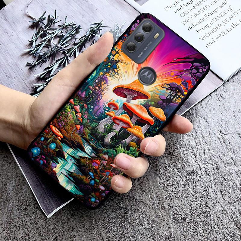 Trippy Mushroom Wizard Phone Case For Motorola G84 G22 G32 G34 G52 G10 G20 G30 G60 G60S G13 G50 G54 G62 G53 G72 G85 G24 Power