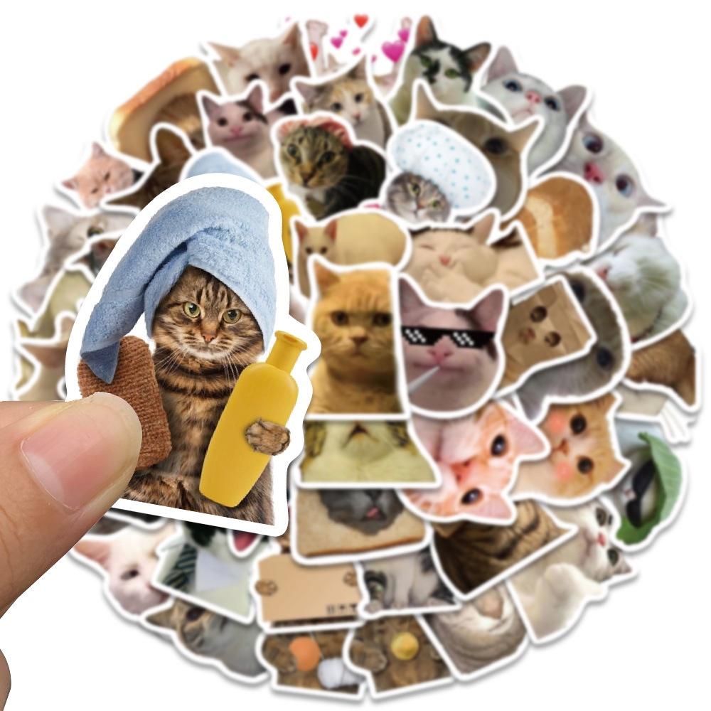 Cute Cat Doodle Stickers For Luggage Notebooks Water Bottles And More! Waterproof And Adhesive.