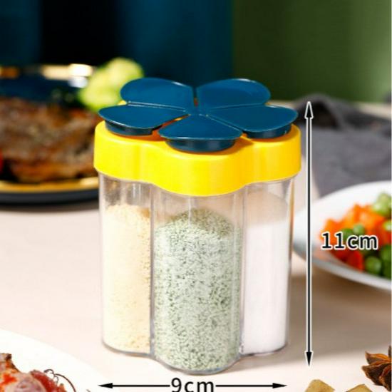 5-in-1 Airtight Seasoning Jar with Labels – Moisture-Proof Flip-Top for Home & BBQ Use.