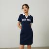 New MLB Short Sleeved Dresses Women's Marine Blue 3FOPV0143-43NYS