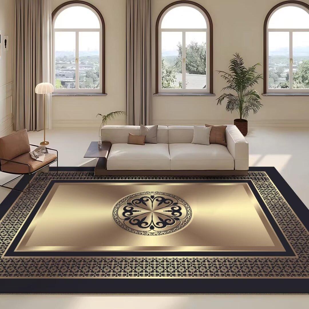 

Luxury Gold Living Room Decoration Carpets Home High-quality Soft Rug Dining Room Easy Cleaning Non-slip Comfortable Floor Mat 60*90cm
