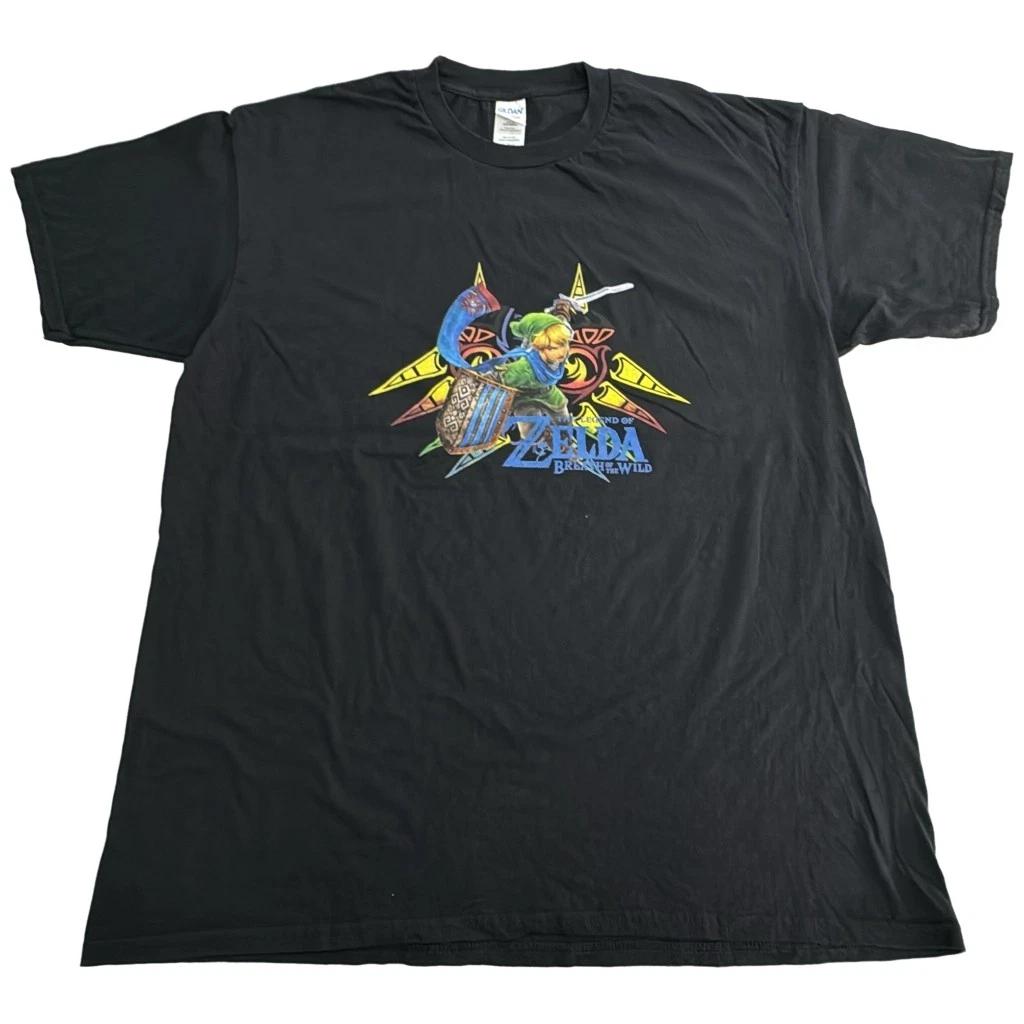 Legend of Zelda Link Graphic Game T-Shirt 2XL Black Rare Tee 3XL
