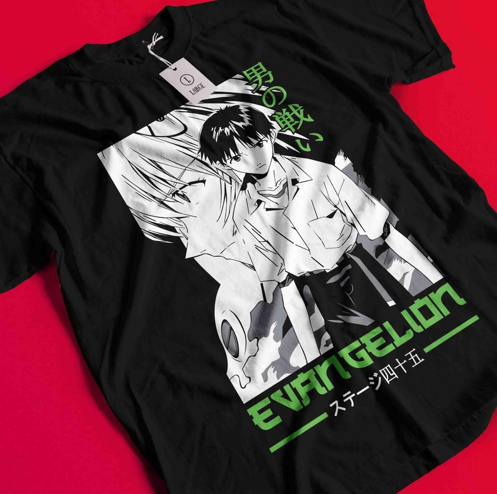 

Neon Genesis Evangelion T-Shirt Eva Shirt Shinji Tshirt Ayanami Tee Asuka Misato BB1464 4XL