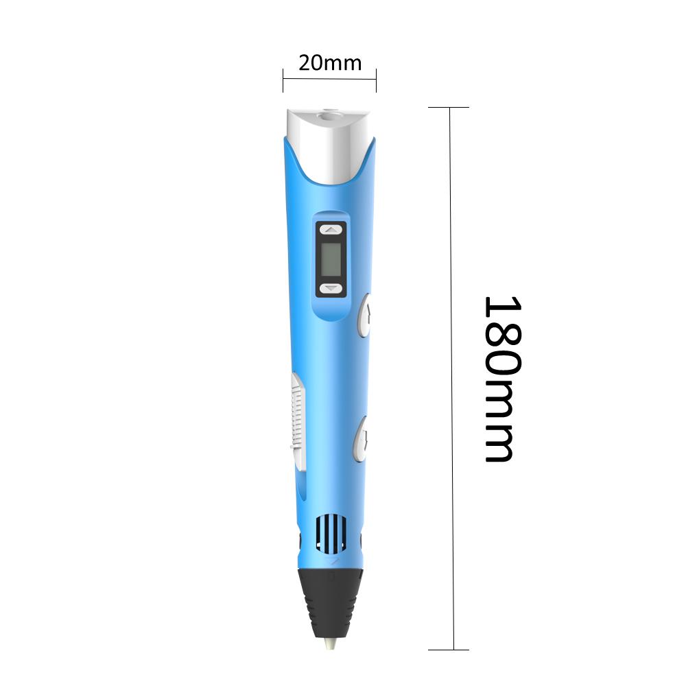 Digital Display Intelligent 3D Printing Pen High Temperature 3D Graffiti Painting Pens with USB Cable