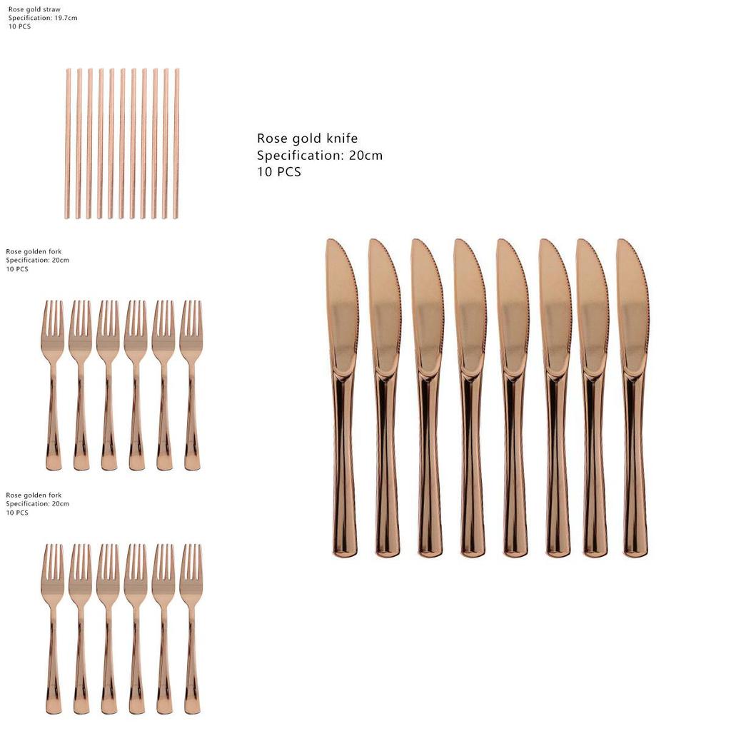 Elegant Rose Gold Stamping Party Tableware Supply Decor For Wedding And Birthday Celebrations