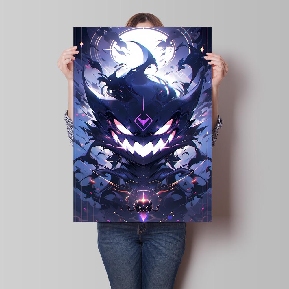 Canvas Artwork Painting Pokemon Gengar Poster Hd Prints Cartoon Character Picture Classic Modern Home Living Room Wall Decor