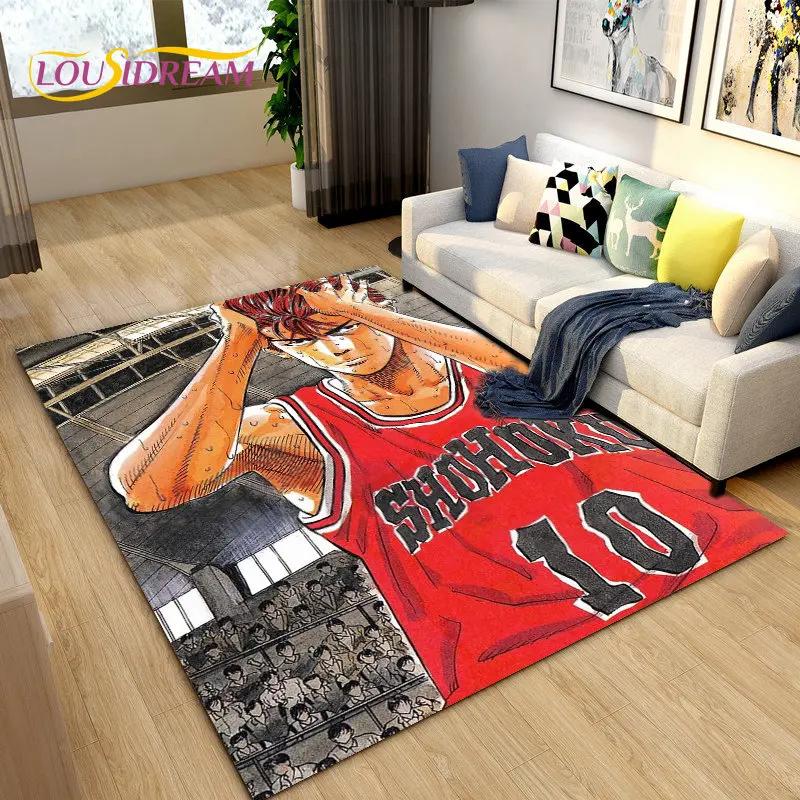 Slam Dunk Japonia Anime Kreskówka Dywan Obszarowy, Dywanik Dywanowy do Salonu Sypialni Sofa Wycieraczka Dekoracja, Mata Podłogowa Antypoślizgowa do Zabawy dla Dzieci