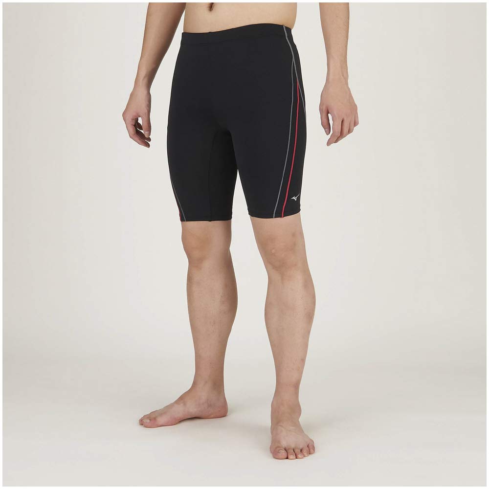 Mizuno Gym Fitness Half Spats Small Men's Swimsuit, (Warm), N2JB0617, Gray, Size