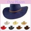 Vintage Style Wide Brim Cowboy Hat For Men And Women In Classic Colors And Soft Suede Fabric
