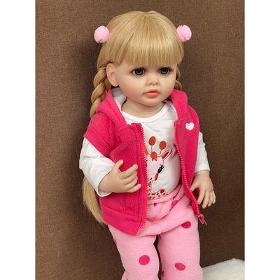 Κούκλα Reborn Κοριτσάκι Νεογέννητο 22 ιντσών από Μαλακή Σιλικόνη Βινύλιο Πριγκίπισσα Μπέτυ με Μακριά Περούκα Παιχνίδια Κούκλες