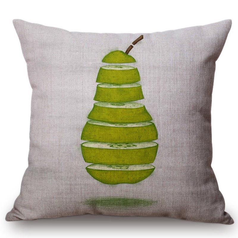 Modern Fruits Pattern Design Throw Pillow Case Pear Lemon Bicycle Summer Harmony Car Sofa Decoration Cushion Cover Cojines