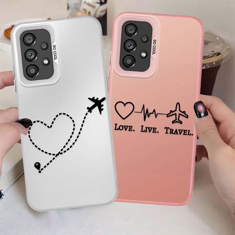 Case for Samsung Galaxy A54 A23 A71 A17 A52 A32 A36 A16 A34 A12 A13 A72 A14 A56 A25 A73 Phone Cover Line Airplane Topographic