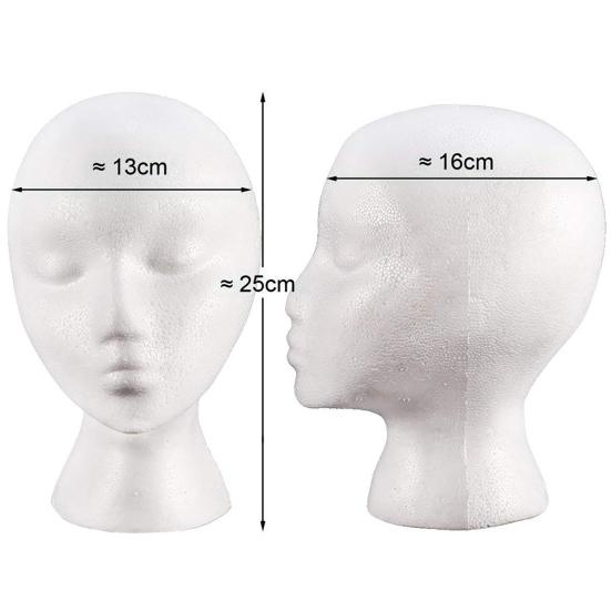 Foam Mannequin Head Reusable Head Model Mannequin Head Wig Holder Cap Display Stand