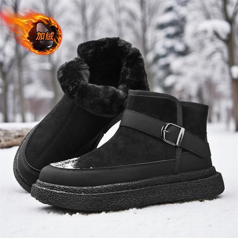 Winter velvet snow boots thickened high-top warm and cold-proof cotton boots thick-soled cotton shoes
