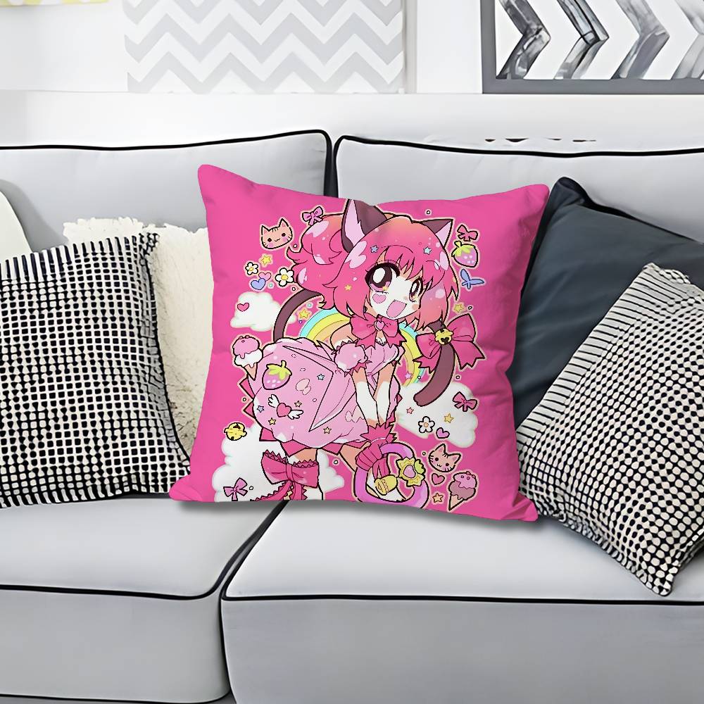 Cute TTokyo MMew Mew Various Sizes Square Pillow Case For Car Home Bedchamber Decor Custom Valentine gift