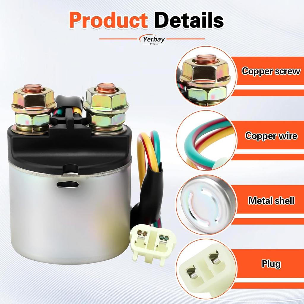 Starter Solenoid Relay For Honda TRX350 Rancher 350 2000-2006/TRX420 Rancher 420 2009-2014/TRX500 Foreman 500 2005-2009 2011-2013/TRX450 Foreman 450