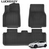 LUCKEASY Floor Mats for New Tesla Model Y 5seats Launch 2025+ Juniper TPE Cargo Liner Trunk Mats Backrest Pad Protection Black