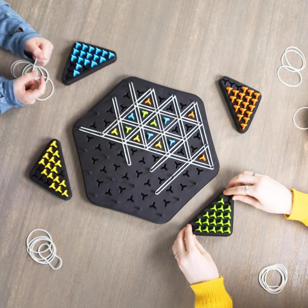 Triangle Board Game Chain Triangle Chess Game Triangle Rubber Band Game Territory Capture Family Game Puzzle Strategy Games for Kids and Adults