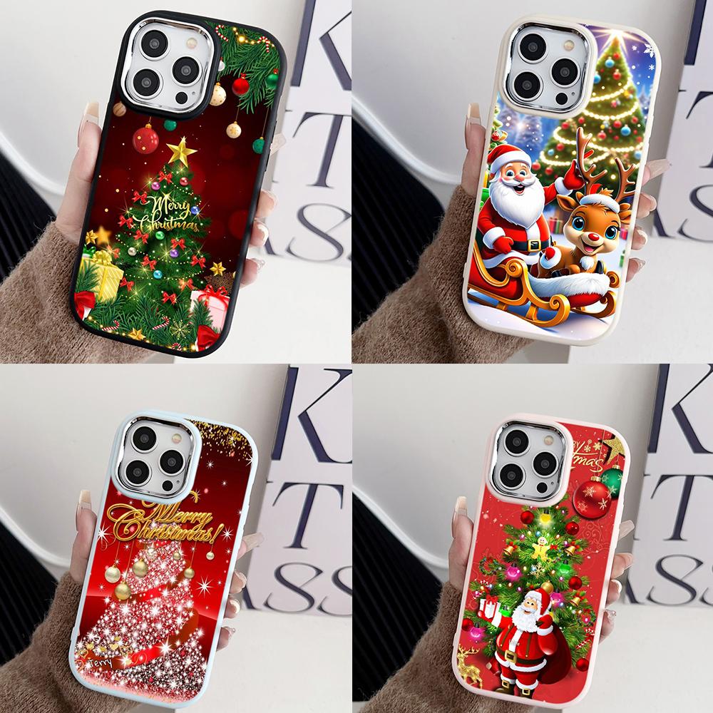 

N113 Веселый рождественский дизайн Мягкие чехлы для телефонов Samsung S24 S23 A15 A35 A54 Infinix Hot 40i Tecno Pop 8 Покрытие Рамка Защитная задняя крышка для камеры Samsung A02