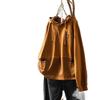 Women's Oversized Color Block Patchwork Hooded Sweatshirt with Double Pockets