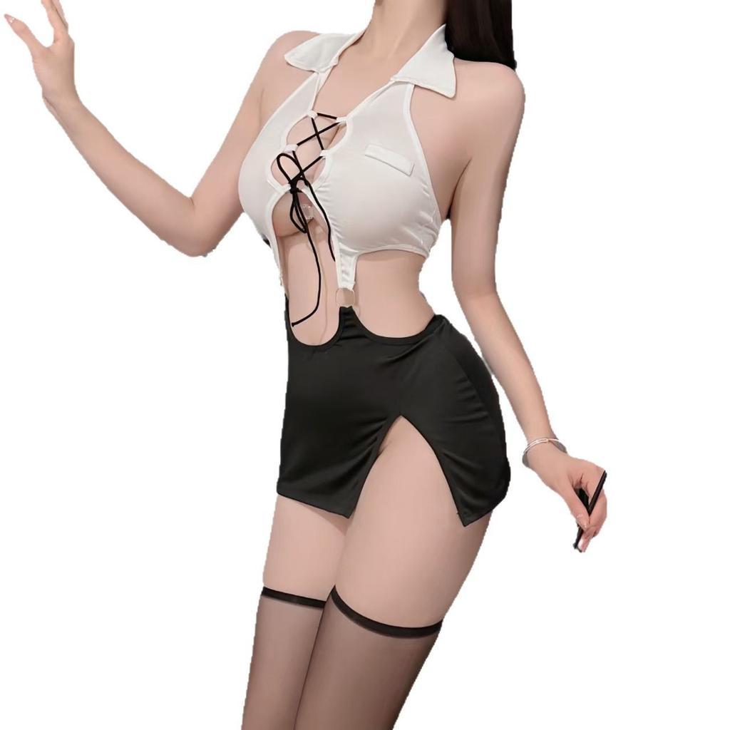 Sex Shirt Sexy Secretary Cosplay Split Free Uniform Seduction Suit