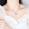 925 Sterling Silver  New Women's Fashion Jewelry High Quality Crystal Zircon Hollow Heart Pendant Necklace Length 45CM