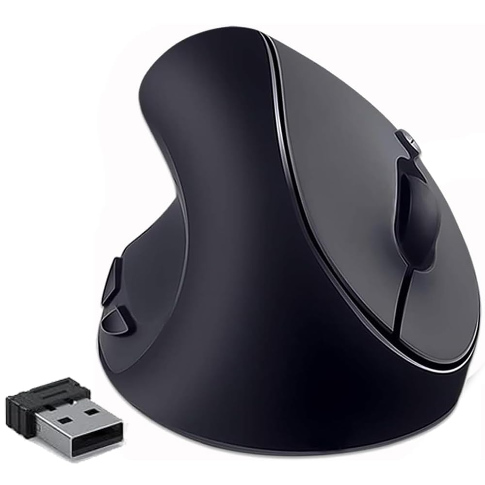 Left-handed Mouse, High-precision Ergonomic Mouse, 2.4G Rechargeable Wireless Vertical Mouse, 3-level Adjustable DPI (80012001600), Reduces Wrist