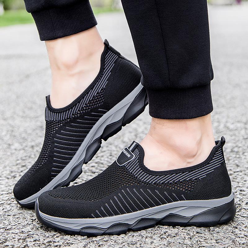 Fashion Professional Elder Healthy Shoes Walking Anti-skid Men's Loafers Stability Soft Sock Outdoor Flat Shoes Solid Sneakers for Men