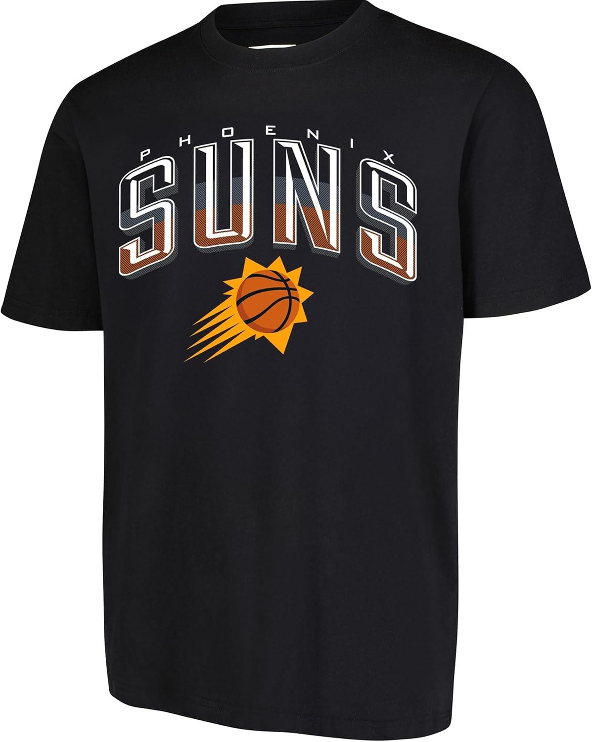 

Мужская футболка NBA Phoenix Suns, с арочным плекси, с коротким рукавом, размер XX-Large, черная S чёрный