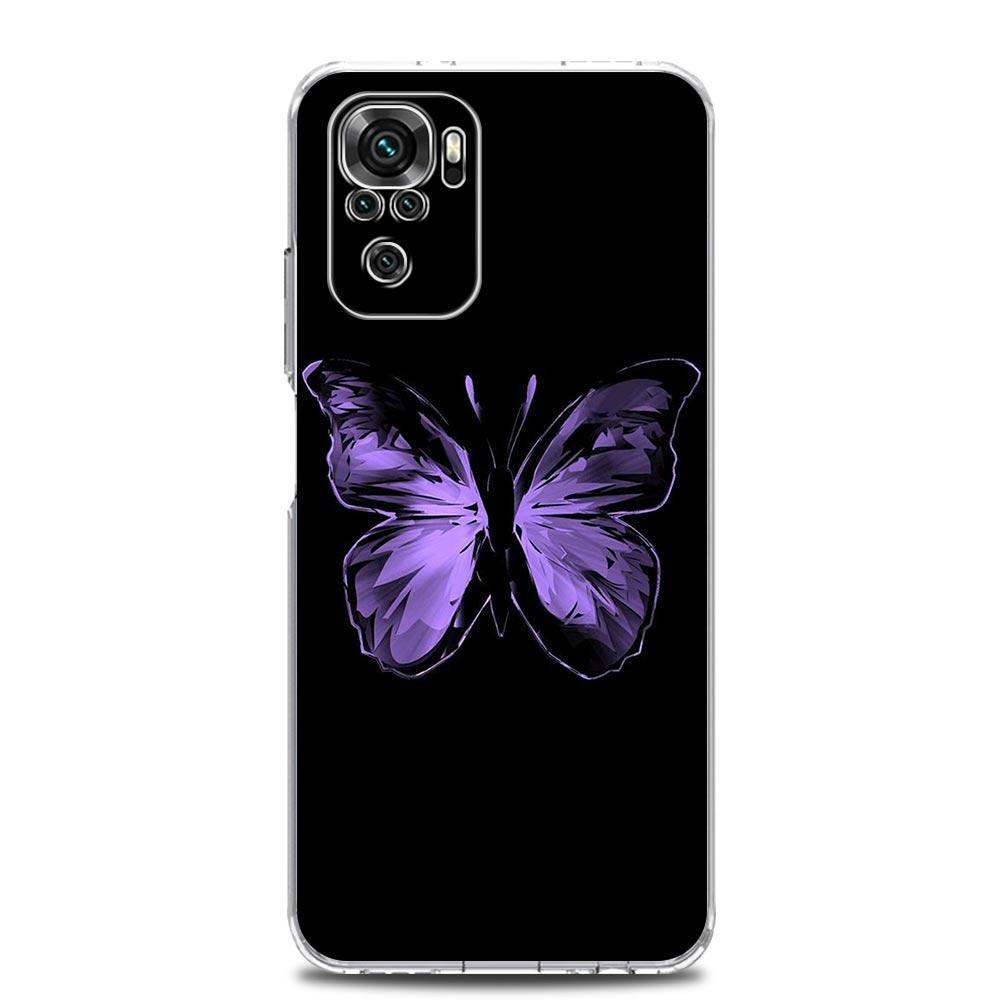 Butterfly Soft Phone Case For Xiaomi Redmi Note 12 11 9S 9 8 10 Pro Plus 7 8T 9C 9A 8A K40 Gaming Silicone Clear Cover Coque