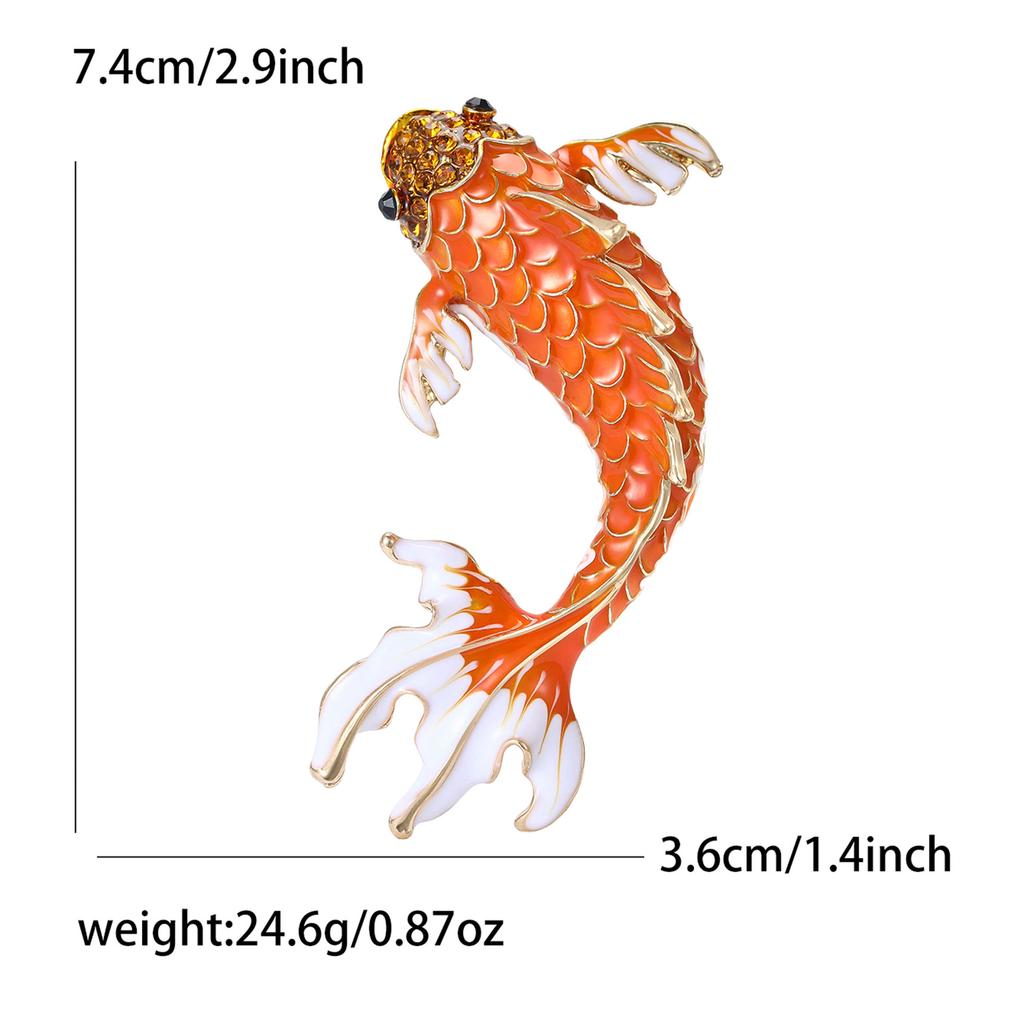 Enamel Carp Brooch for Women Unisex Animal Lapel Pins Party Friend Accessories Gifts
