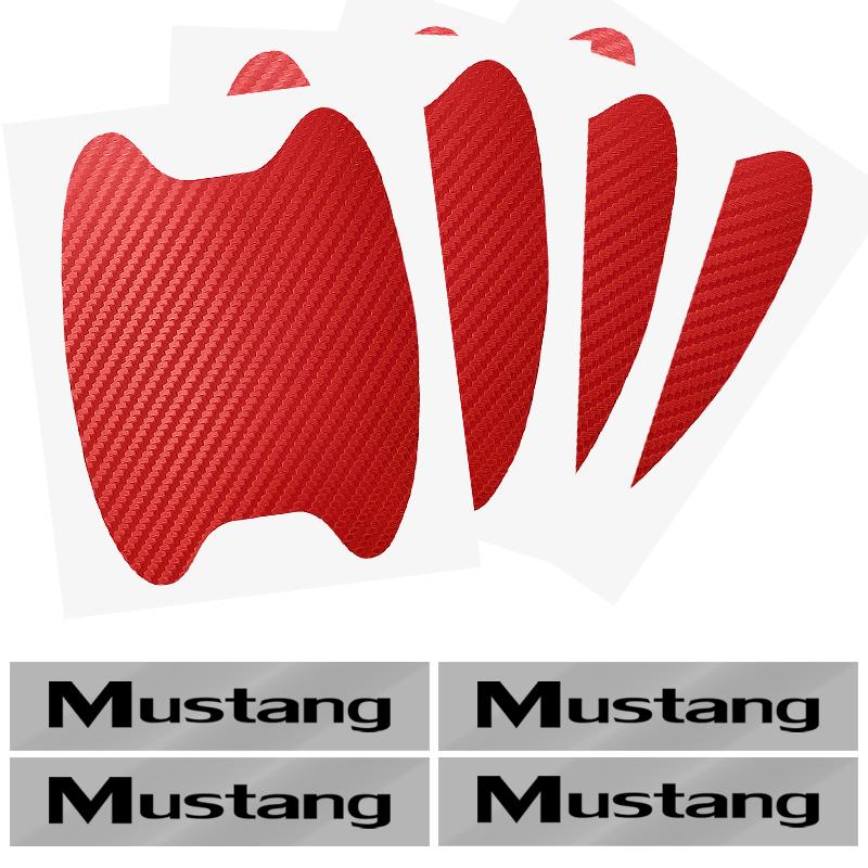 Car Door Sticker Carbon Fiber Scratches Auto Handle Protection Film For Ford Mustang Spoiler Shelby GT 350 500 Cobra E Focus 2 3 MK3 Kuga