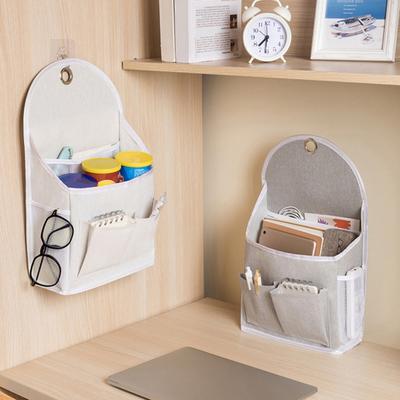 Bolsa de Almacenamiento para Colgar en la Pared Organizador de Mesita de Noche con Bolsillos Cesta de Almacenamiento Colgante para Libros Gafas Snacks Dormitorio Habitación