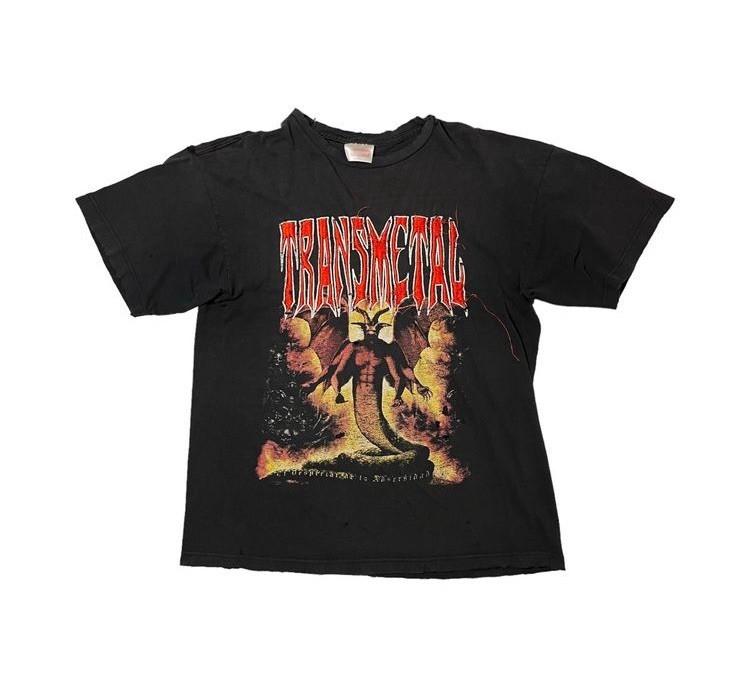 Camiseta Vintage de los 90 de la Banda Mexicana Transmetal Resurrection Camiseta de Metal Rock