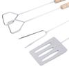 3-teiliges Grillwerkzeug-Set, Spatel, Gabel, Zange mit langen Griffen, Grillwerkzeug