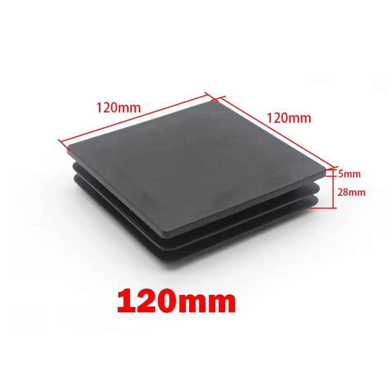 Square Plastic Black Blanking End Caps 13x13mm-120x120mm Inner Plug Cap Furniture Leg Tube Pipe Inserts Plugs Decorative Dust