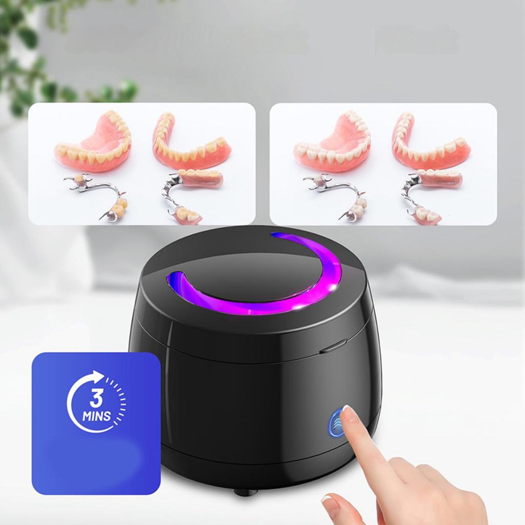 Household Retainer Cleaner Powerful Portable Dentures Cleaner UVC Professional False Teeth Jewelry Cleaning Machine for Travel