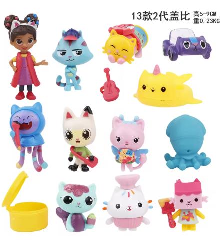 1-2 Generationen 13 Stück Gabby's Puppenhaus Actionfiguren Niedliches Schreibtischdekoration Set Ornamente Party Requisiten Geschenke Mädchen Geburtstagsspielzeug