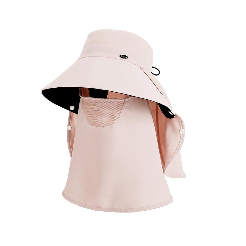 Outdoor Cycling Sun Hat In Spring and Summer, Women's Detachable Face Mask, Large Brim, Fisherman's Hat, Shawl