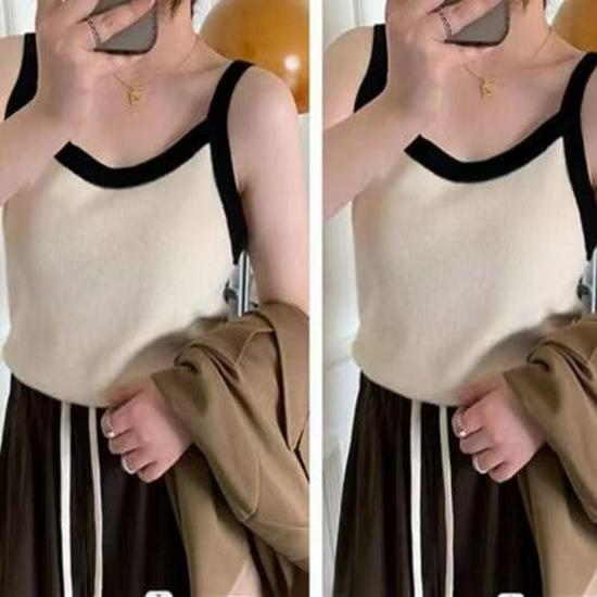 Plus Size Camisole Top: Women's Loose Sleeveless Inner Layer, Tummy-Slimming Base, Versatile for Spring/Autumn (80-200 Jin).