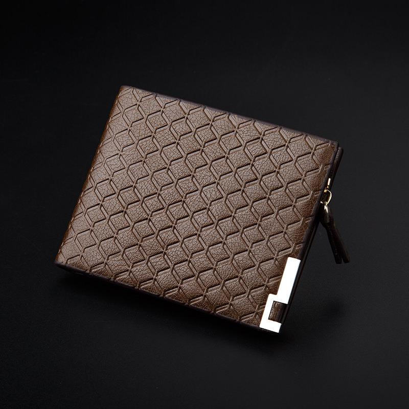 Mens Luxury Fashion Soft Quality Leather Wallet Credit Card Holder Purse Black with Zip