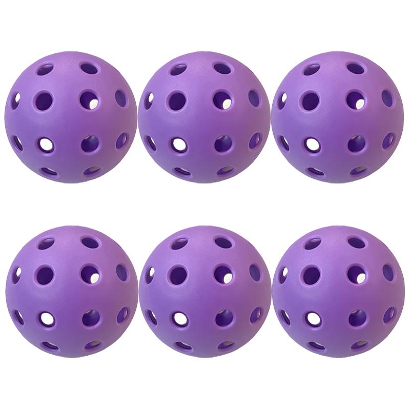 6 Τεμάχια Pickleball 74mm Ανθεκτικά 40 Τρύπες Εξωτερικού Χώρου Πολύχρωμες Μπάλες Pickleball Προπόνησης Και Ψυχαγωγίας Ρακέτα Μπάλα Για Αθλήματα Πρακτικής