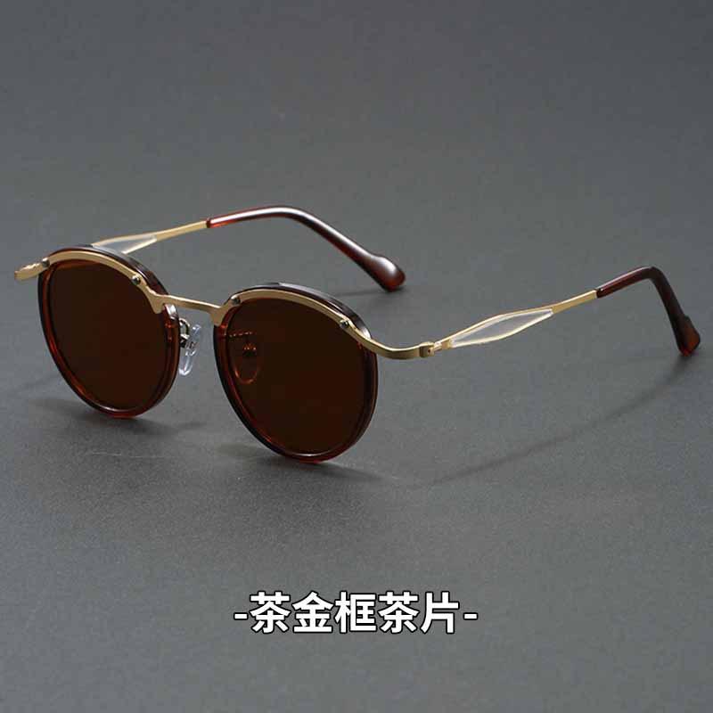 Retro Metal Frame High Quality Sunglasses for Women Men Trendy Punk Round Sun Glasses Luxury Brand Designer Driving Shades Women
