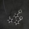 Edgy Gothic Star Pendant Choker Set Fashion Forward Necklace and Earrings with Star Pendant Jewelry for Trendsetters