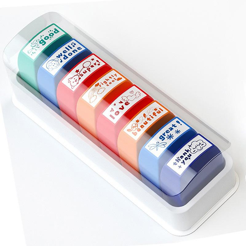 Spanish Stamps 8 Colorful  Teacher Incentive Grade Stamps Elementary School Signature Homework Prizes Teacher Gifts